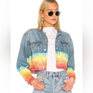 Blank NYC rainbow denim jacket.